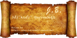 Jáksó Bernadett névjegykártya